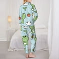 thumbnail image 6 of Wukai Cute Floral Frog Print Women's Pajama Set - Soft Long Sleeve Sleepwear for Comfort and Style-Small, 6 of 9