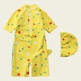 thumbnail image 4 of TOWED22 Newborn Infant Baby Boy Girls Shark One Piece Swimsuit Short Sleeve Zip Up Rash Guard Swimwear Sun Protection Bathing Suits Light Yellow,1-2 Y, 4 of 5
