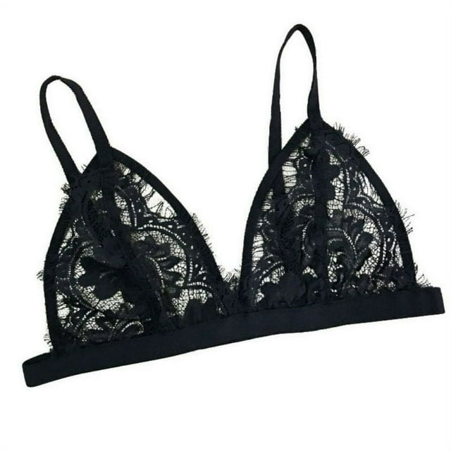 Soutien-gorge Triangle en Dentelle Transparente à Fleurs Aguichant pour Femmes, Soutien-Gorge Léger en Maille