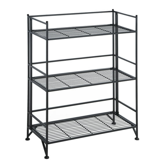 Convenience Concepts Designs2Go Metal Folding 3 Shelf Wide Bookcase