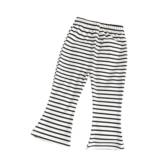 CONROSES Girls Yoga Pants Slim Flare Leggings for Girls Trendy Striped Elastic Waist Cozy Warm Bell Bottom Pants