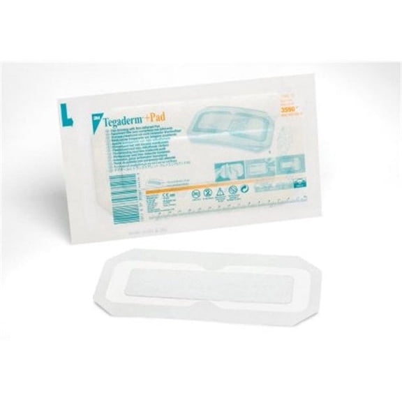 3M Tegaderm  Pad Waterproof First Aid Gauze Pads, 3.5" x 8", 25 Count