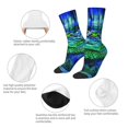 thumbnail image 3 of Logiee Colorful Stained Glass Crocodile Print Adult Socks for Men & Women,Calf Socks, Ankle Socks,Boots Socks,Breathable Casual Sock,Unisex Crew Socks, 3 of 6