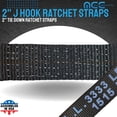 thumbnail image 5 of Mega Cargo Control USA Heavy Duty 2" x 60' Ratchet Strap J Hook Flatbed Truck Farm Tie Down 4 Pack, 5 of 5