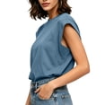 thumbnail image 6 of Omexry Tank Tops with Built In Bras Womens T Shirts Cap Sleeves Loose Basic Ladies Tops for Casual Soft Crew Neck Summer Tees, 6 of 9