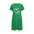 thumbnail image 4 of yievot Nightgowns for Women Valentine's Day Nightshirts Crew Neck Sleep Shirt Heart Print Loungewear Sleepwear, 4 of 4