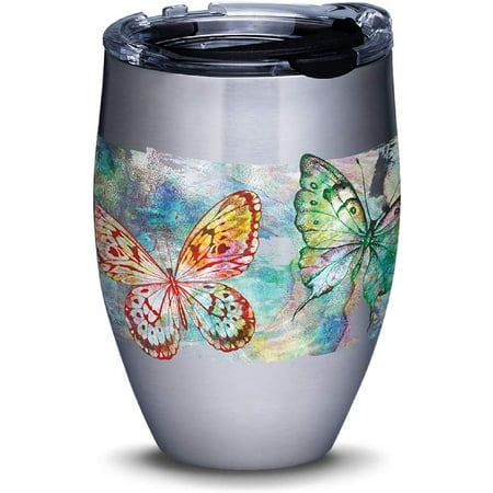 

Butterfly Glow Stainless Steel Insulated Tumbler with Lid 12 oz Silver