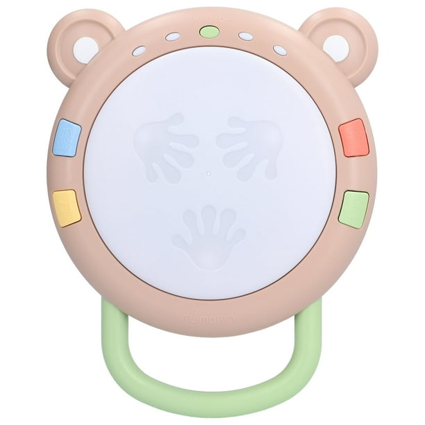Juguetes de tambor musical para bebés, juguete de tambor educativo de plástico, instrumentos de tambor eléctrico, juguete con luz