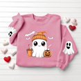 thumbnail image 4 of Kiijoy Halloween Girls Graphic Sweatshirt Crewneck Pullover, Pink, Sizes 9-10Y, 4 of 6