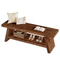 thumbnail image 2 of Fnova 47.24 Inch Solid Wood 2-Tier Entryway Bench with A-Frame Shoe Storage, Multi-Functional Wooden Storage Bench for Entryway, Living Room, Bedroom, Dining Room, 2 of 11