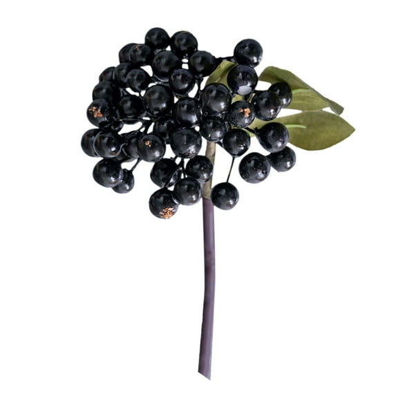 Artificial Blush Violet Holly Berries 1 Bendable Berry Stem for Vases Bouquets Floral Arrangements Wedding Centerpieces Home Decor, Indoor/Outdoor Decor, Black