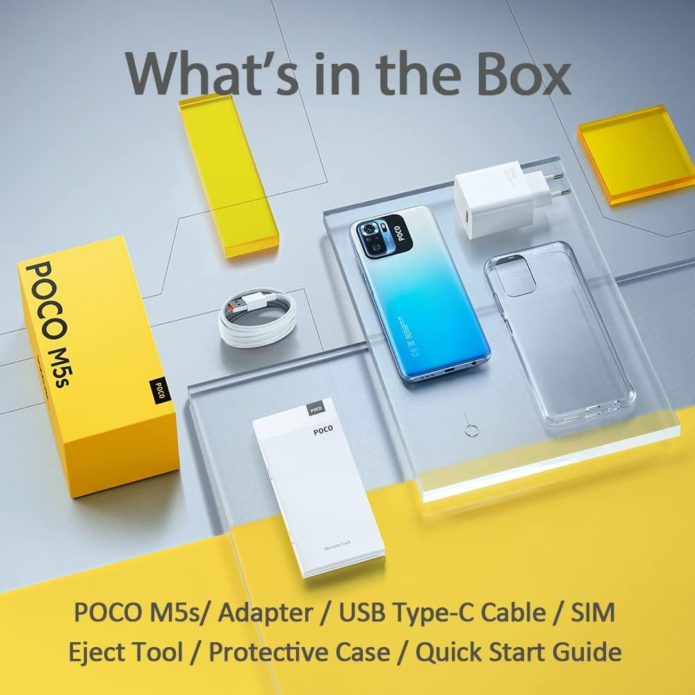  Xiaomi Poco M5s 4G LTE GSM (256GB + 8GB) 64MP Quad Camera 6.43  Octa Core (Tmobile Mint Tello Global) Dual Sim Global Unlocked + (w/Fast  51w Car Charger) (Grey (Global)) 