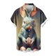 thumbnail image 2 of Blusa y camisa de manga corta con cuello vuelto para hombre, blusa informal de moda con cuello vuelto, blusa estampada de manga corta con botones, blusa de poliéster para hombre, 2 of 5