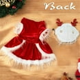 thumbnail image 4 of HQREA Christmas Dog Dress with Headwear Pet Santa Costume Holiday Puppy Cosplay Outfit, 4 of 7