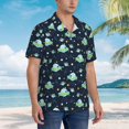 thumbnail image 3 of Susaid Galaxy With Ufo Print Short Sleeve Shirts Button Down Casual Shirts Summer Beach Aloha Button Down Short Sleeve for Men ,Large, 3 of 7