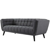 Modern Contemporary Urban Design Living Room Lounge Club Lobby Sofa, Fabric, Grey Gray