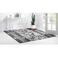 thumbnail image 3 of Rugs.com Oregon Collection Rug – 6 Ft Square Black And White Low-Pile Rug Perfect For Living Rooms, Kitchens, Entryways, 3 of 9