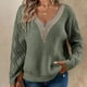 thumbnail image 4 of Suéter de cuello en V de primavera y otoño europeo y americano, suéter informal holgado para mujer, 4 of 5