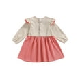 thumbnail image 3 of Kmbangi Baby Long Sleeve Dress with Ruffle Decoration, Flower Corduroy, 3 of 9