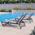 thumbnail image 5 of Walsunny 2 PCS Outdoor Chaise Lounges Chair Aluminum Reclining Patio Lounge Chairs with 5 Adjustable Position Recliner Light Grey, 5 of 7