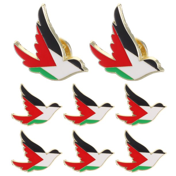 ColoMX 8 broches de Palestina: broche ligero de aleación de zinc para ropa y bolsos, ideal para fiestas, bolsos, ropa y uso diario.