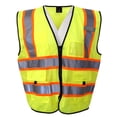 thumbnail image 1 of Mesh Perforated High Visibility Unisex Adult Size Zipper Reflective Worker Emergency Safety Neon Vest, 1 of 3