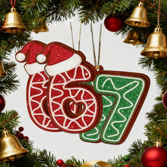Adorno Navideño 67 Acrílico Decoración de Árbol de Navidad Seis Siete