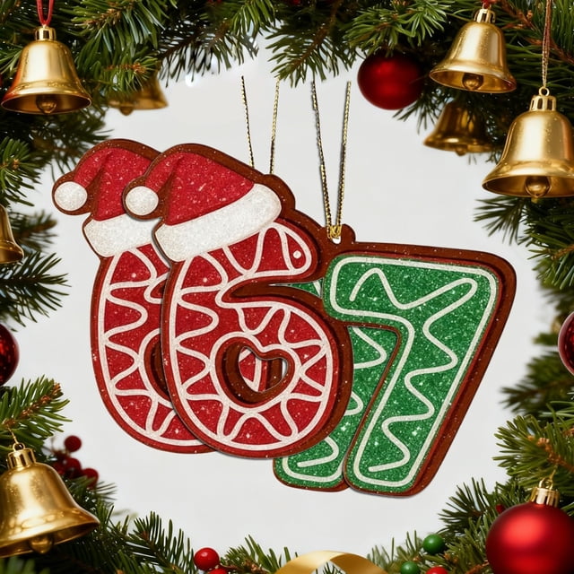 Adorno Navideño 67 Acrílico Decoración de Árbol de Navidad Seis Siete