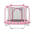 thumbnail image 5 of 55" Toddler Trampoline Indoor/Outdoor for Kids, Shinpt Mini Trampoline for Backyard, Recreational Trampoline with Basketball Hoop, Outdoor Toddler Toy with Enclosure Net, Indoor Bounce House for Gift, 5 of 9