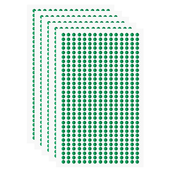 Uxcell 5 Sheet/2250pcs Rhinestone Adhesive Stickers Self Adhesive Acrylic Gem Sticker 3mm Plastic Face Bling Gem Stones Jewel for Nail Art Craft Clothes DIY Makeup Decoration, Dark Green