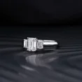 thumbnail image 2 of Veda Jewel 1.7 Ct Emerald Cut Lab Created Diamond 3-Stone Ring – 14K White Gold Plated Engagement, Wedding & Anniversary Band for Women – Elegant Symbol of Everlasting Love, 2 of 3
