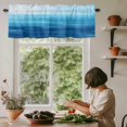 thumbnail image 6 of Sky Blue Coastal Kitchen Valances for Windows, Small Valance Curtains Rod Pocket Window Treatments Nautical Modern Ocean Wave Window Valances for Living Room Bathroom Bedroom 60"x18", 6 of 9