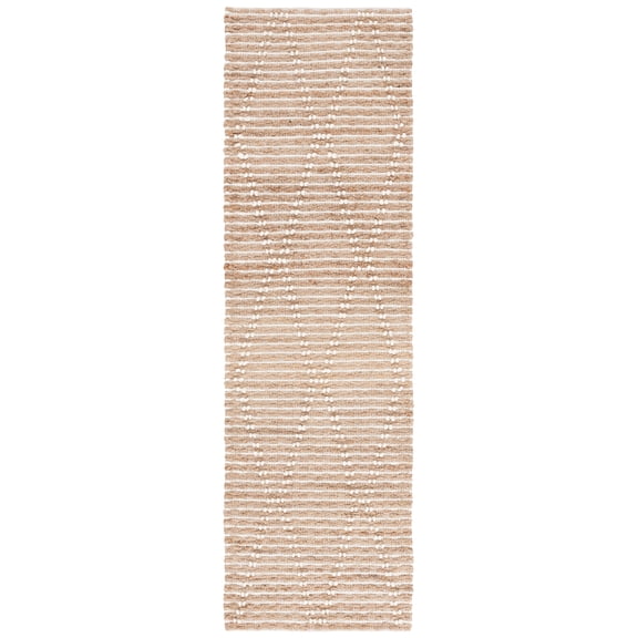 SAFAVIEH Natural Fiber Brielle Geometric Runner Rug, Natural/Ivory, 2'3" x 8'