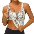 thumbnail image 3 of Cauagu Cowboys Riding Horses In Desert Pattern Sports Bras for Women,Round Neck Sports Bra Workout Crop Tank Tops Padded with Built in Shelf-Small, 3 of 8