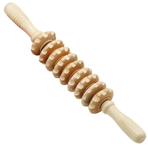 Rodillo de madera Rodillo de masajeador de madera Masaje de mano Punto de activación Rodillo de libe Tomshoo Rodillo de madera