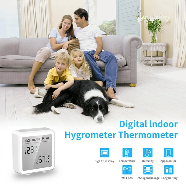 Acheter Tuya WiFi capteur de température et d'humidité avec écran LCD Smart  Life moniteur à distance thermomètre intérieur hygromètre Via Google Alexa
