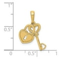 thumbnail image 3 of 14k Yellow Gold Polished Moveable Heart Key and Lock Charm Pendant, 3 of 5