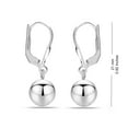 thumbnail image 5 of LeCalla 925 Sterling Silver Jewelry Light-Weight Hypoallergenic Ball Drop Leverback Dangle Earrings for Women 5MM, 5 of 9