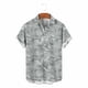 thumbnail image 4 of Ceisia Men's Breathable Four-Way Stretch Light Grey Tonal Botanical Leaf Print Cuban Collar Short Sleeve Hawaiian Beach Shirt Gift, 4 of 8