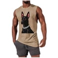 thumbnail image 2 of Camiseta sin mangas de cuello redondo para hombre, informal, a la moda, con estampado, deportiva, de poliéster, 2 of 5