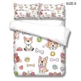 thumbnail image 2 of Juegos de cama Patrón de perro lindo Fundas de edredón de microfibra Fundas de almohada Niños Dibujos animados Animal Mascota Impreso Juego de cama de verano S LYSHDW2109250014,3 Piezas Inevent HA012377-02, 2 of 7