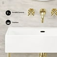 thumbnail image 4 of Claire 24" Rectangle Zero Hole Console Sink with Glossy Gold Legs, 4 of 7