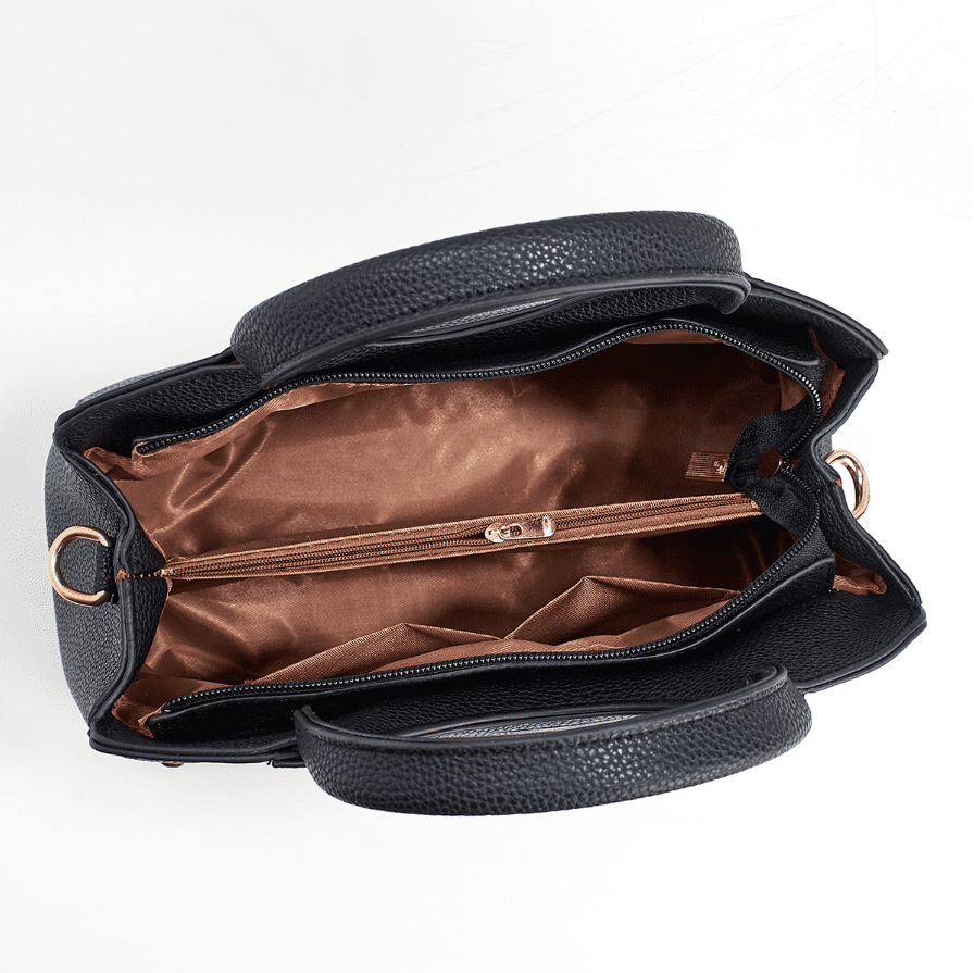 PORT&LOTUS Small Compact Leather Crossbody Bag Set for Women with Shoulder Strap Women's Top-handle Handbags with Adjustable Shoulder Strap