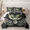 thumbnail image 2 of Homewish Green Butterfly Twin Quilt Set for Girls, Stars Moon Phase Twin Coverlet Set, 2pcs 1 Bedspread and 1 Pillowcase, 2 of 7
