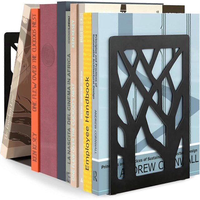 Sujetalibros de diseño moderno para estanterías, sujetalibros antideslizante, tope metálico resistente para libros/CD, estantería decorativa para el hogar, 7 unidades