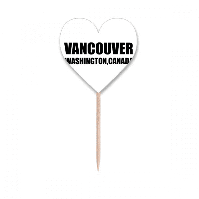 Vancouver Washington Canada Ciudad País Etiqueta del corazón de la bandera del palillo de dientes