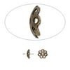 Bead cap, antique gold-plated brass, stamped, 6x2mm round with cutout pattern, fits 6-8mm bead. Sold per pkg of 100.2PK