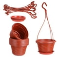 thumbnail image 4 of PartyKindom 10Sets Red Plastic Hanging Flower Pots Garden Accessories with Wear Resistant Material, 4 of 7