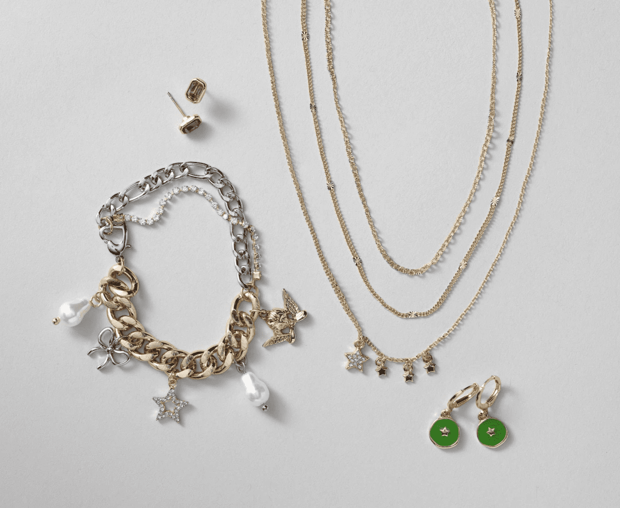 No Boundaries Layered Necklace Set, Gold Tone, 3-Piece