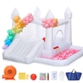 thumbnail image 3 of Toiyjofe White Bounce House with 400W Blower, 10x10ft Inflatable Bouncer with Slide and Ball Pit for Kids 3-6, Indoor Outdoor Party Use, 3 of 11